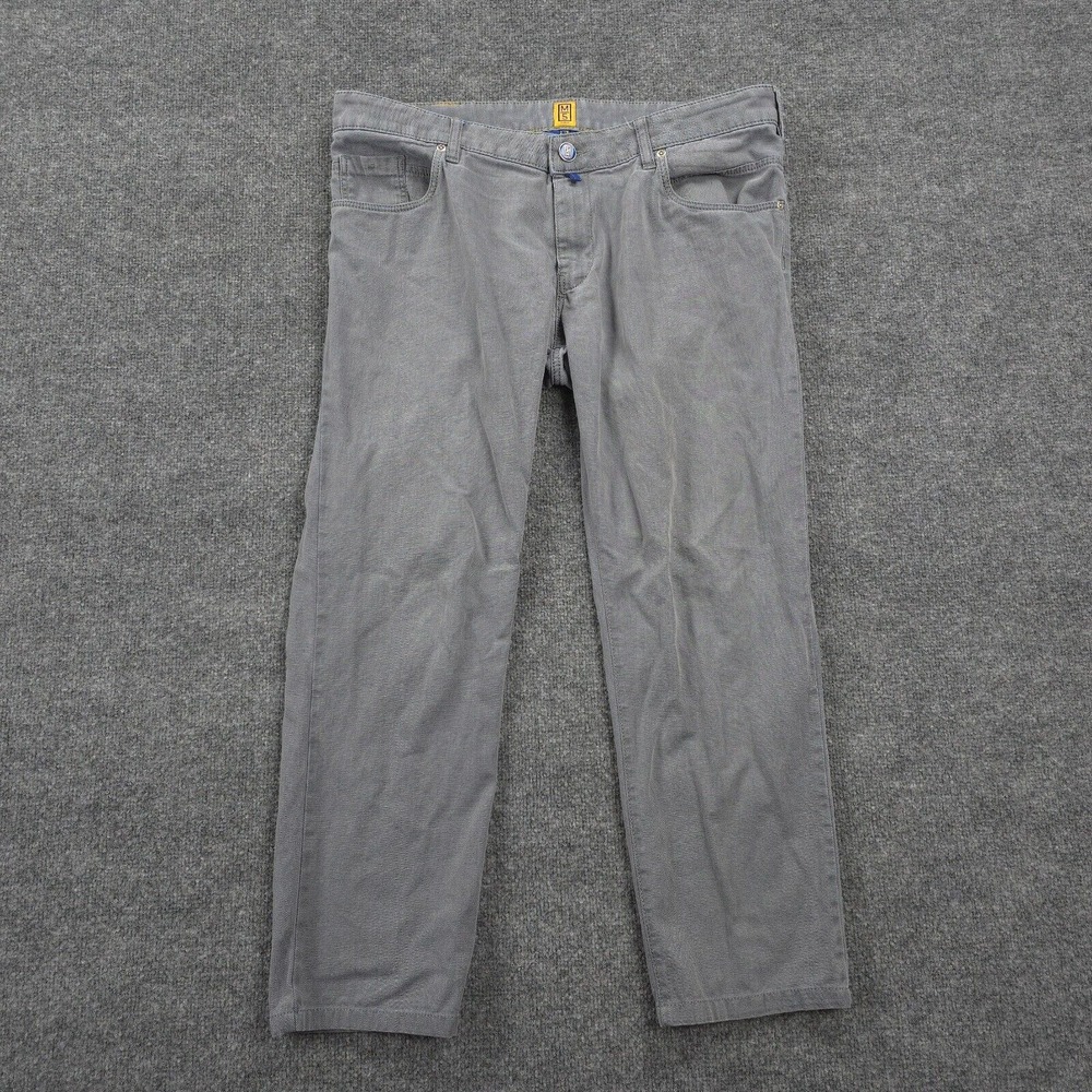 M5 Pants Mens 38x28 Grey Slim Meyer Hosen Stretch Logo Casual Made‎ In Romania
